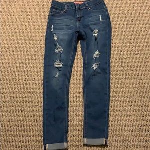 wax jean blue ripped jeans